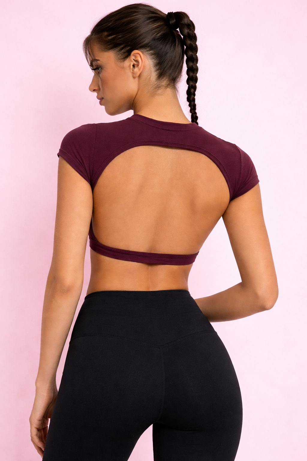 Fitness Crop Top Open Back