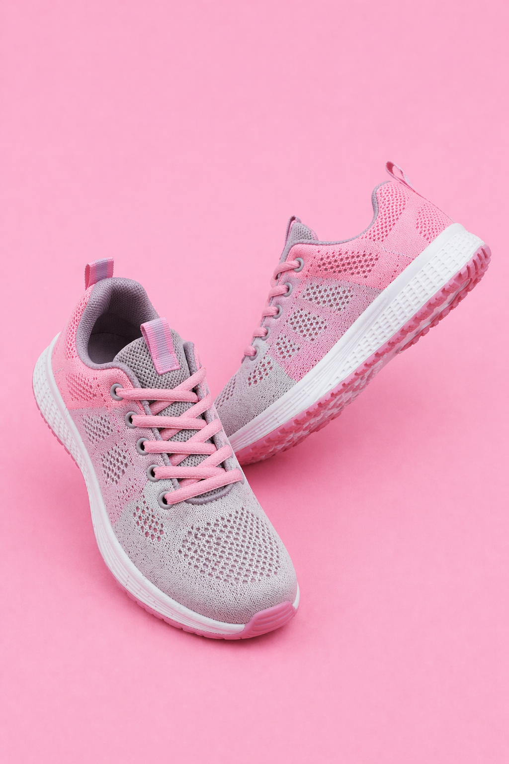 Breathable Mesh Lace Up Sneakers