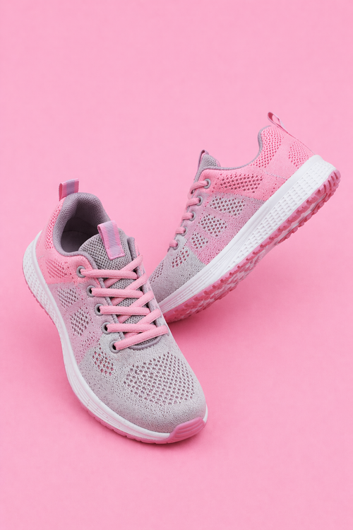 Breathable Mesh Lace Up Sneakers