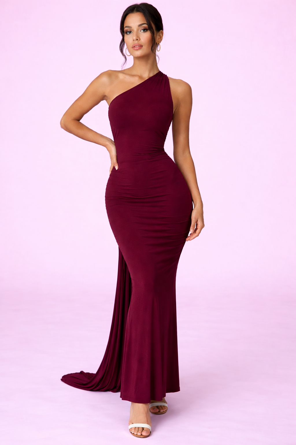 One Shoulder Backless Maxi Dress
