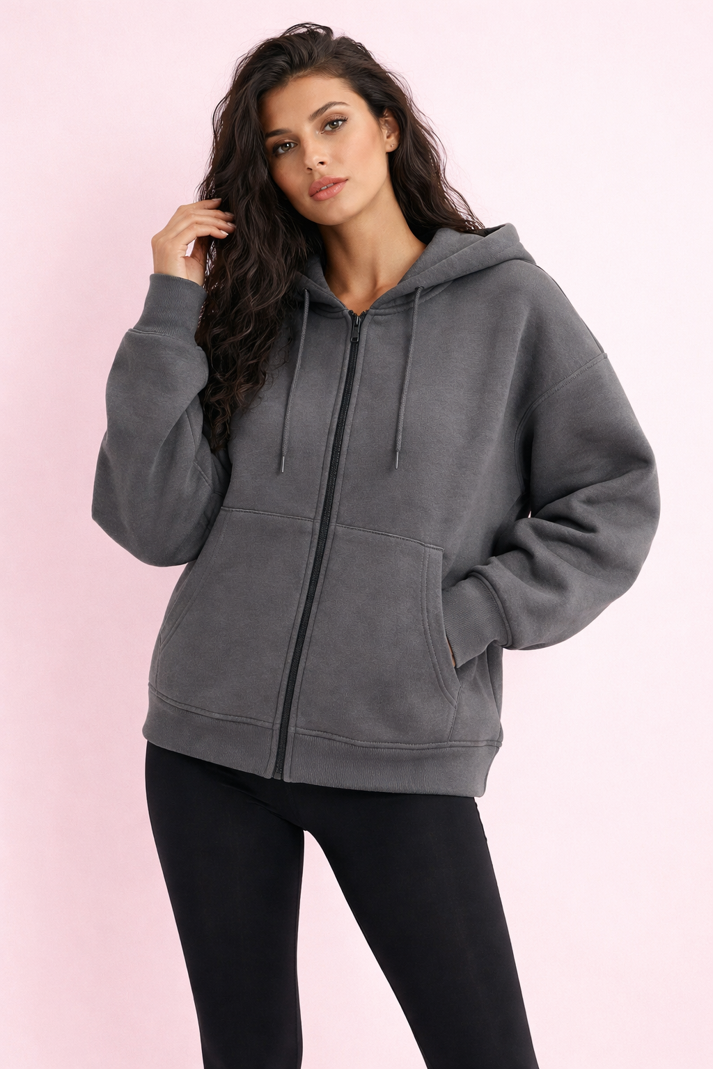 Oversized Zipper Hoddie Jacket
