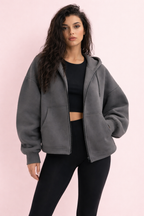 Oversized Zipper Hoddie Jacket