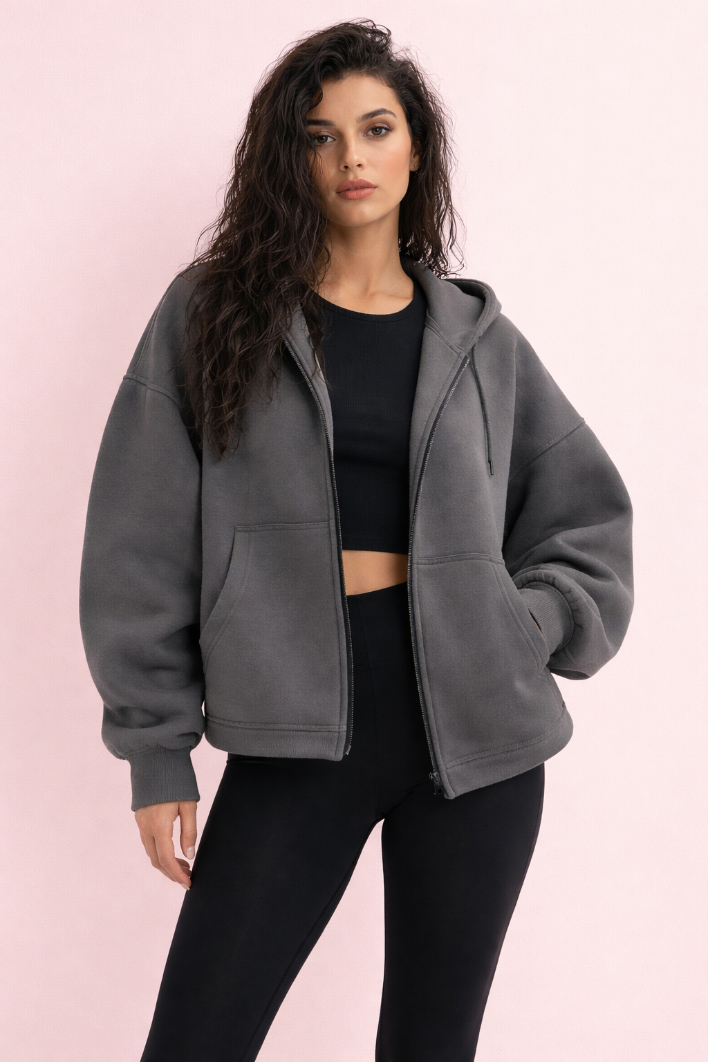Oversized Zipper Hoddie Jacket