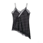Satin Backless Asymmetrical  Top