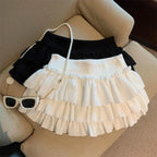 Ruched Ruffle Mini Skirt
