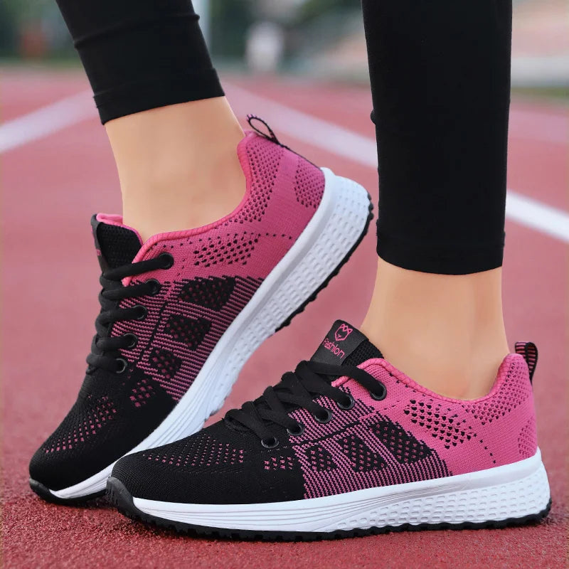 Breathable Mesh Lace Up Sneakers
