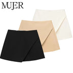 High Waist Asymmetric Skort