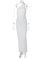 One Shoulder Backless Maxi Dress