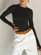 Long Sleeve Slim Crop Top