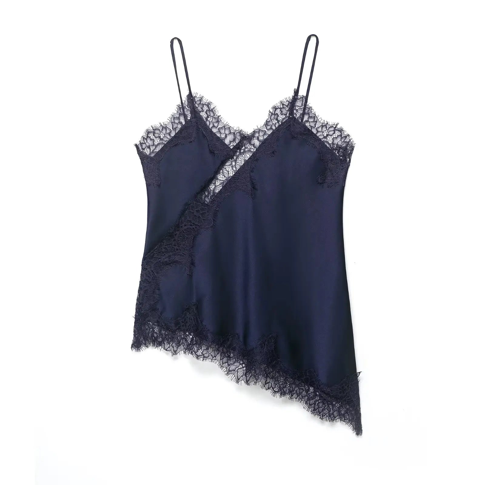 Satin Backless Asymmetrical  Top