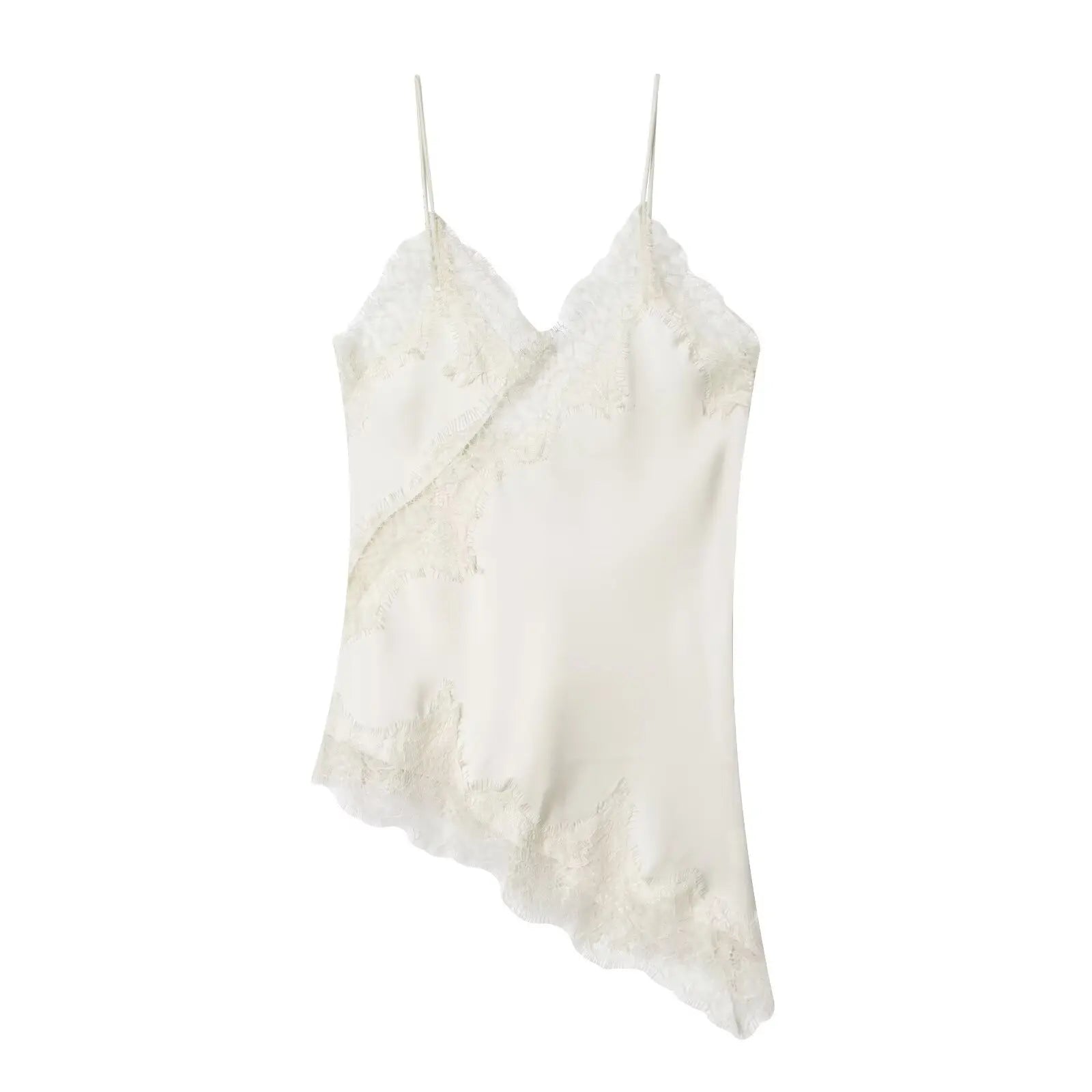 Satin Backless Asymmetrical  Top