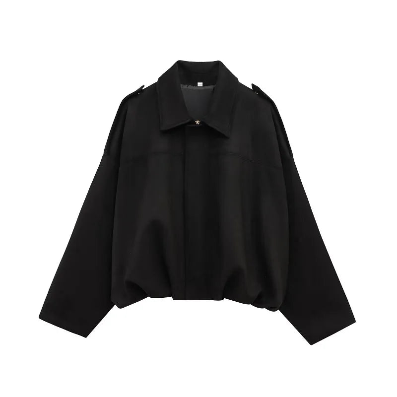 Suede Oversized Bomber Jacket