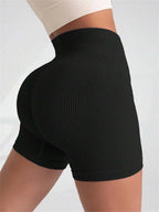 High Waist Ribbed Yoga Shorts