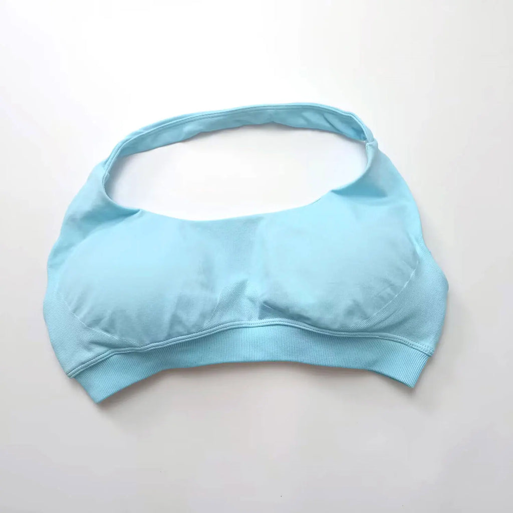 Seamless Halter Push Up Sports Bra