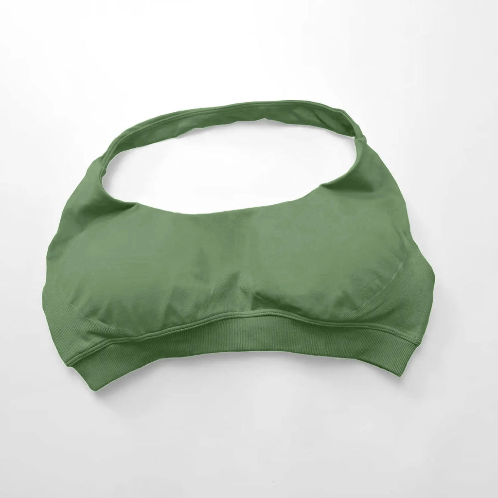 Seamless Halter Push Up Sports Bra
