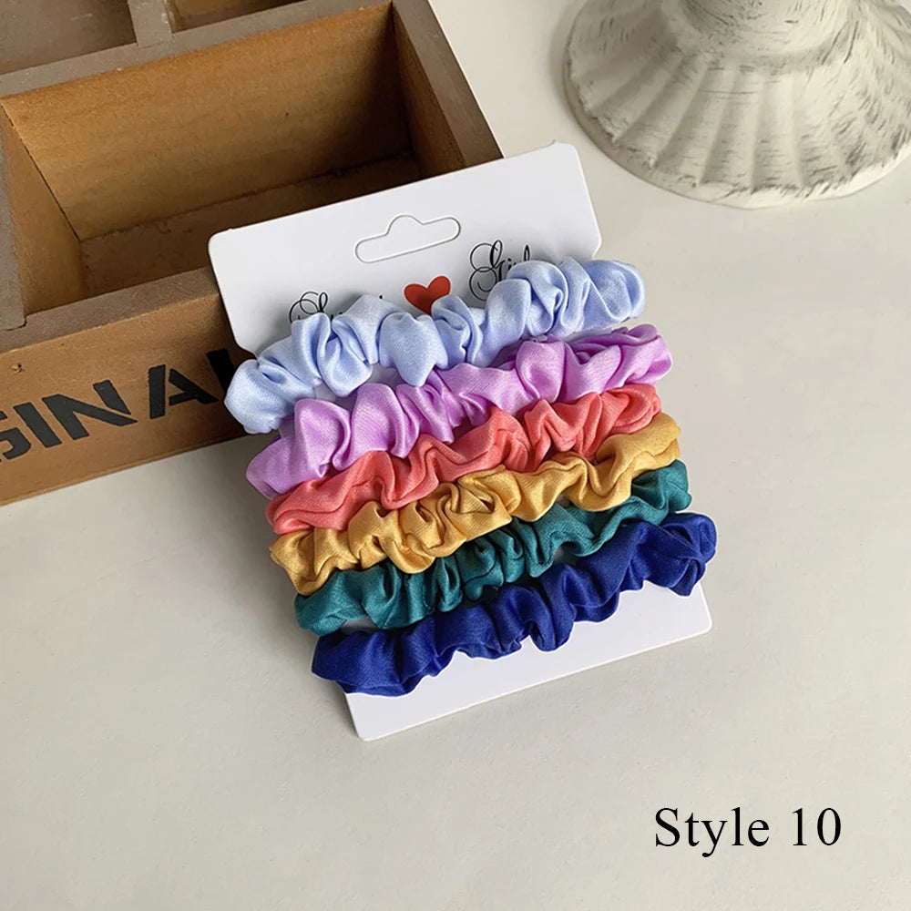 Hair Scrunchies Set - 3/6 pcs