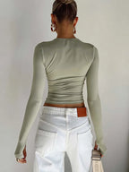 Long Sleeve Slim Crop Top