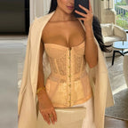 Lace Strapless Corset Tube Top