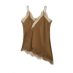 Satin Backless Asymmetrical  Top