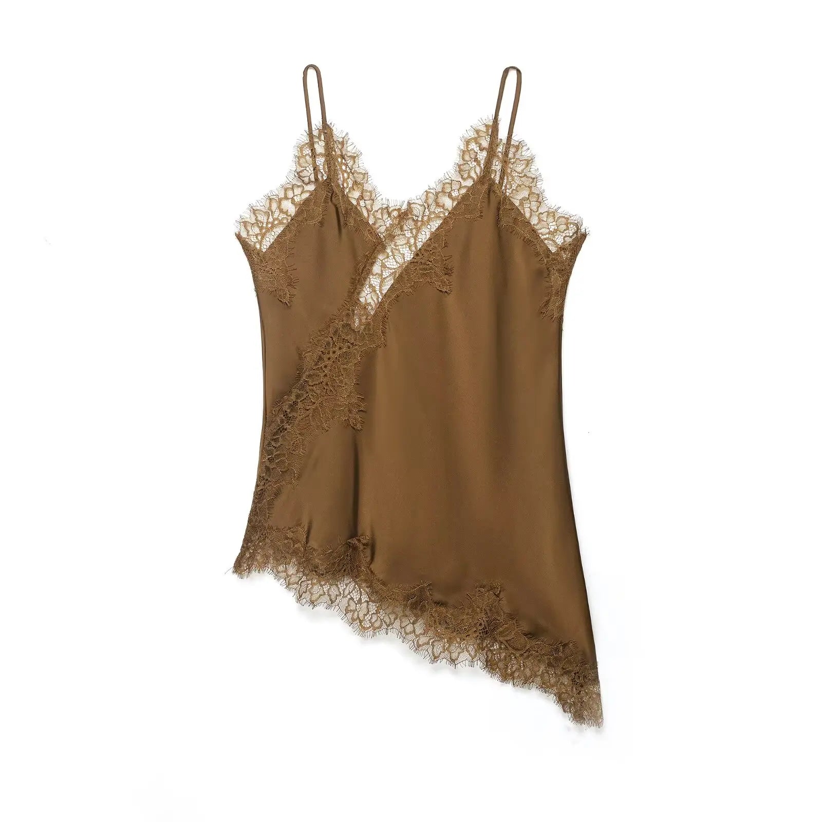 Satin Backless Asymmetrical  Top