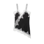 Satin Backless Asymmetrical  Top