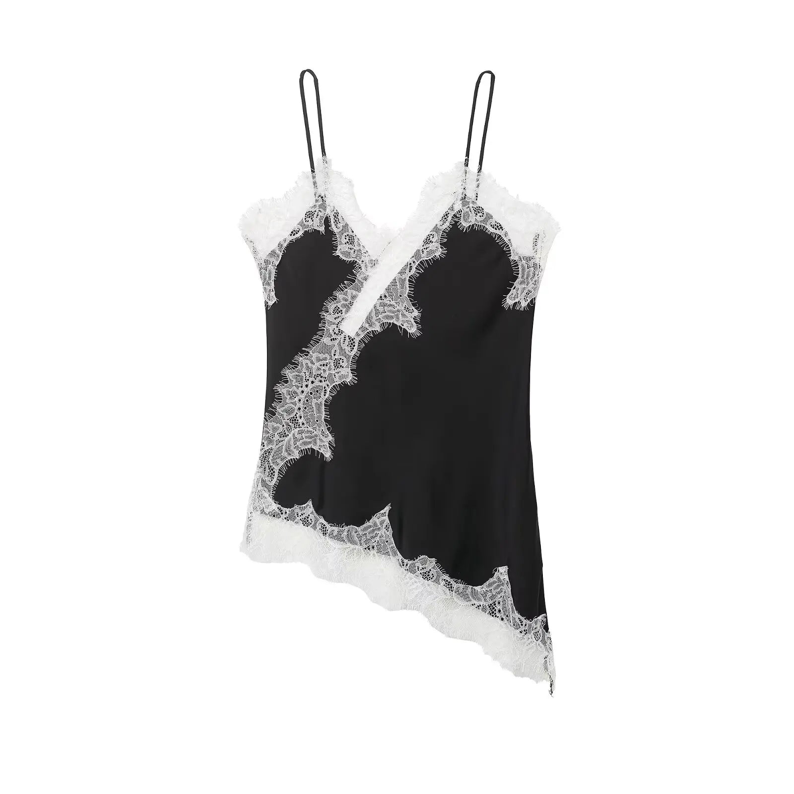 Satin Backless Asymmetrical  Top