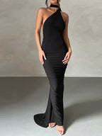 One Shoulder Backless Maxi Dress