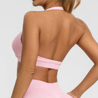 Seamless Halter Push Up Sports Bra