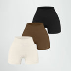 High Waist Ribbed Yoga Shorts