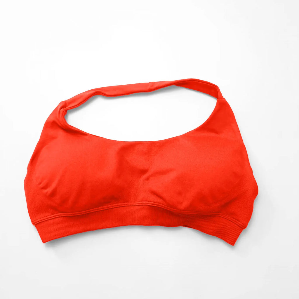 Seamless Halter Push Up Sports Bra