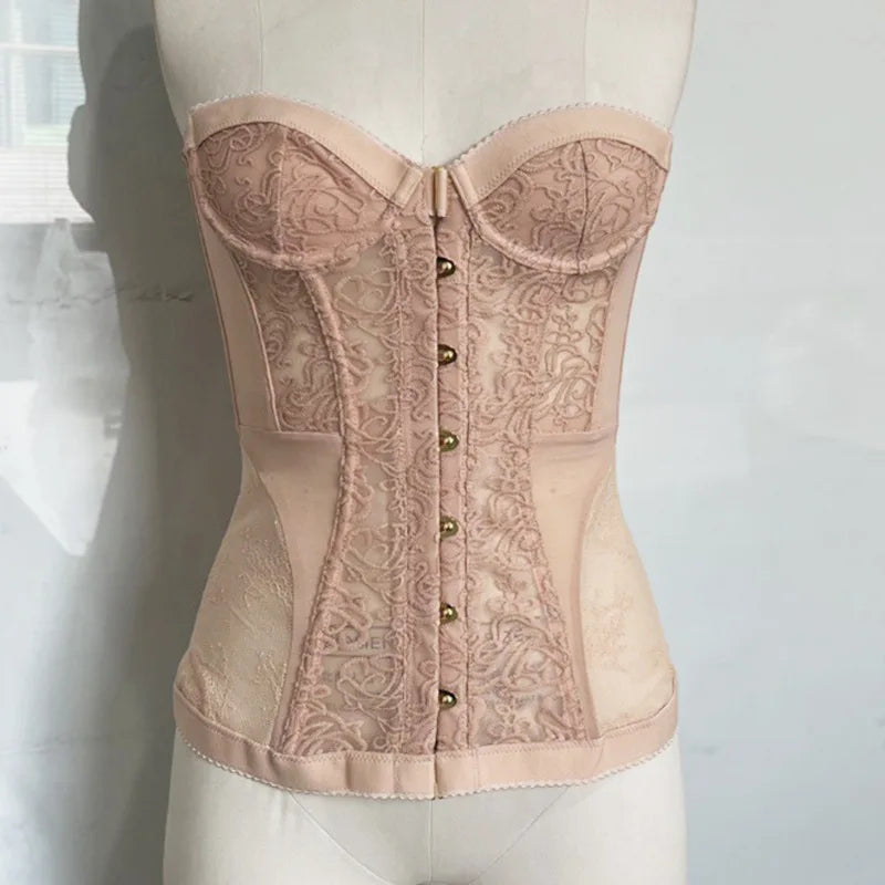 Lace Strapless Corset Tube Top