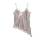 Satin Backless Asymmetrical  Top