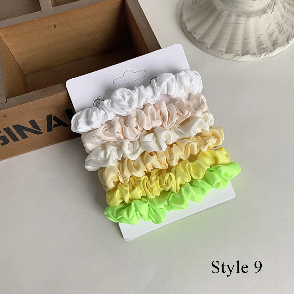 Hair Scrunchies Set - 3/6 pcs