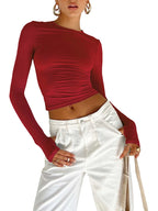 Long Sleeve Slim Crop Top