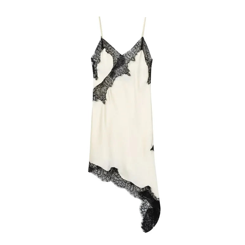 Satin Backless Asymmetric Mini Dress