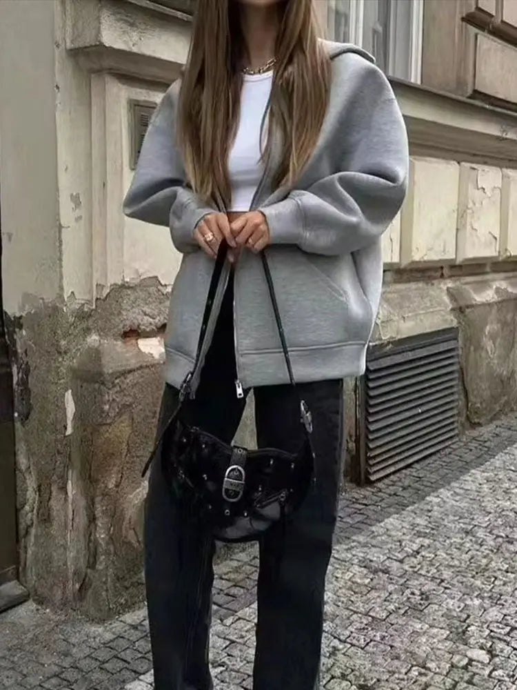 Oversized Zipper Hoddie Jacket