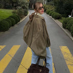 Suede Oversized Bomber Jacket