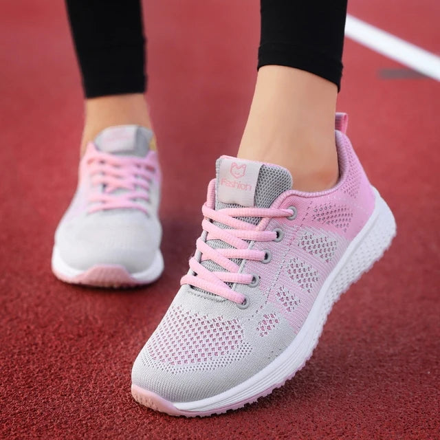 Breathable Mesh Lace Up Sneakers