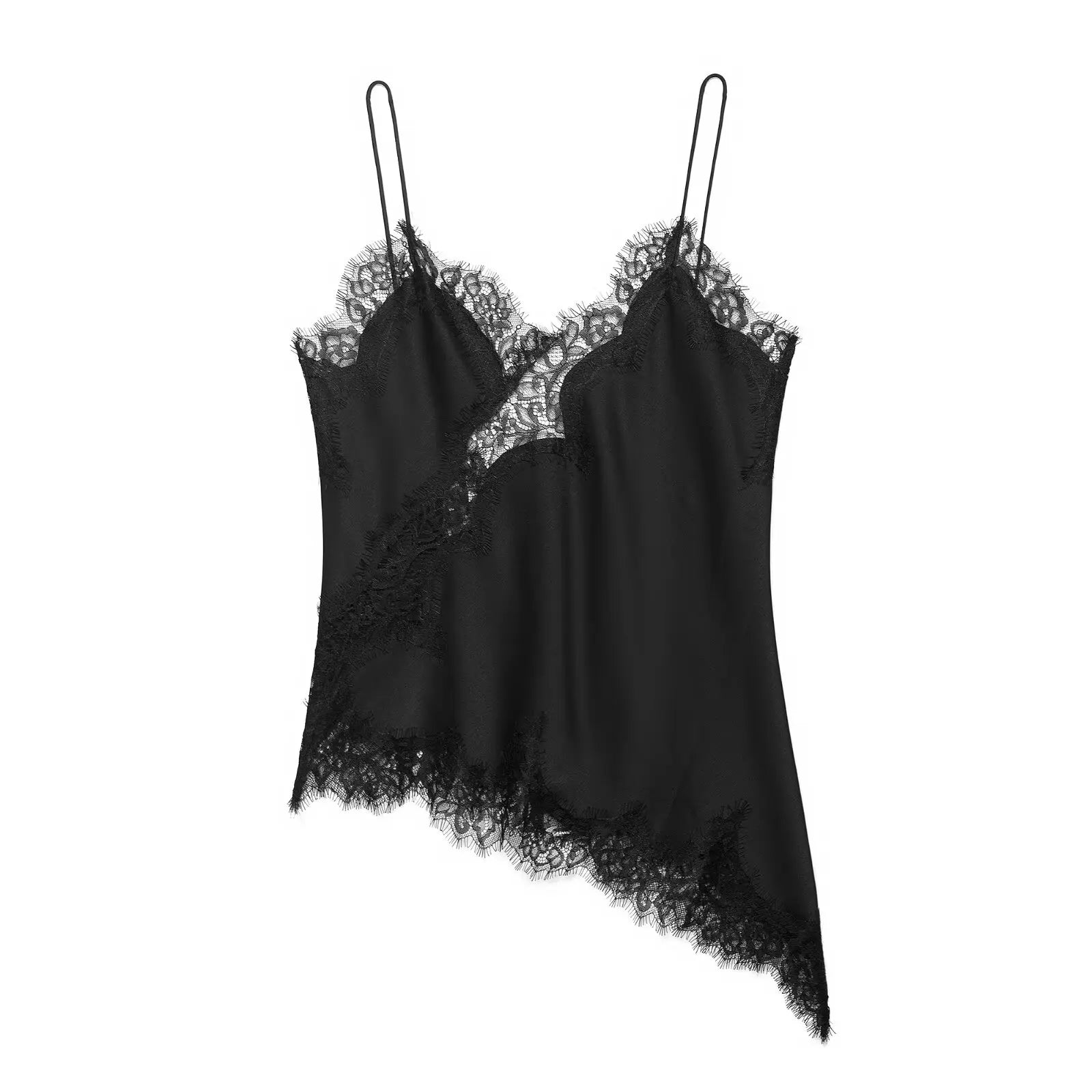 Satin Backless Asymmetrical  Top