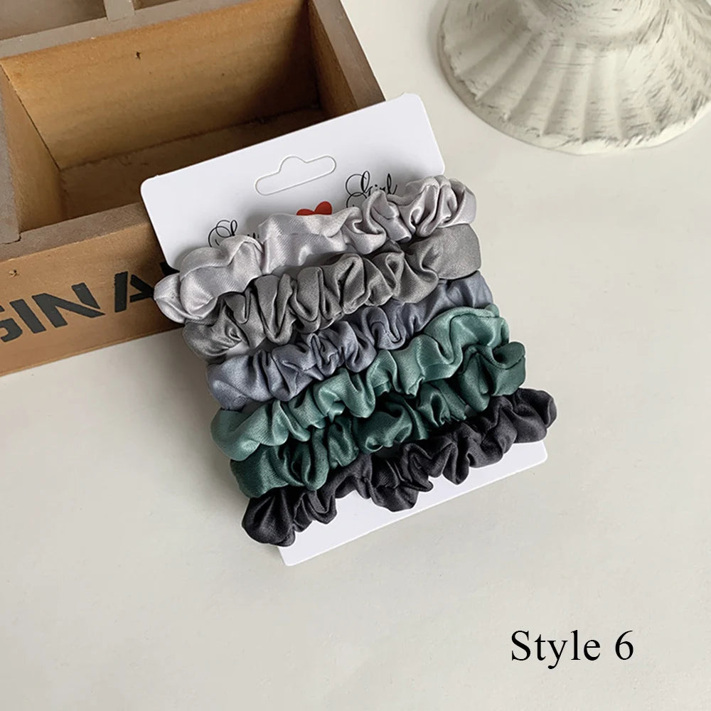 Hair Scrunchies Set - 3/6 pcs
