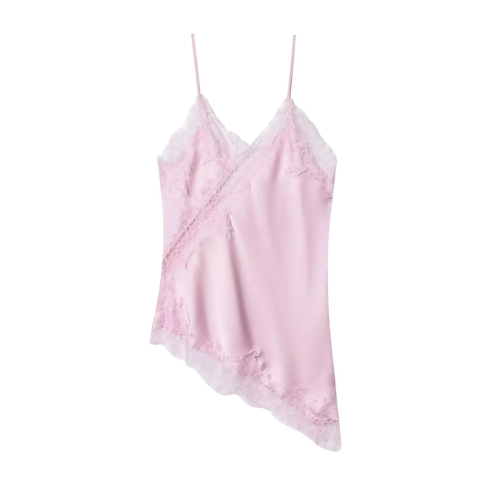 Satin Backless Asymmetrical  Top
