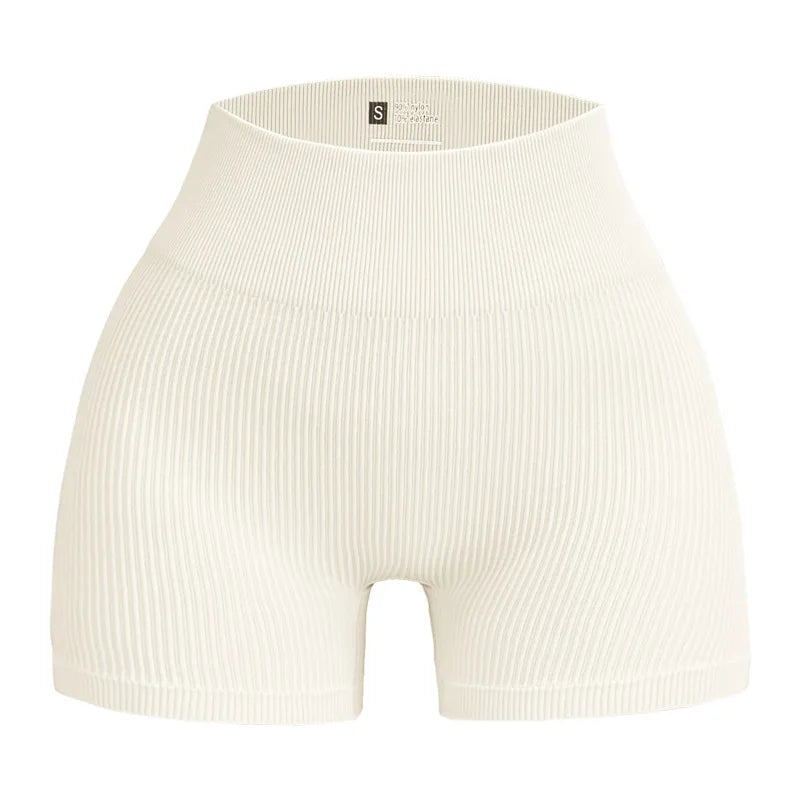 High Waist Ribbed Yoga Shorts