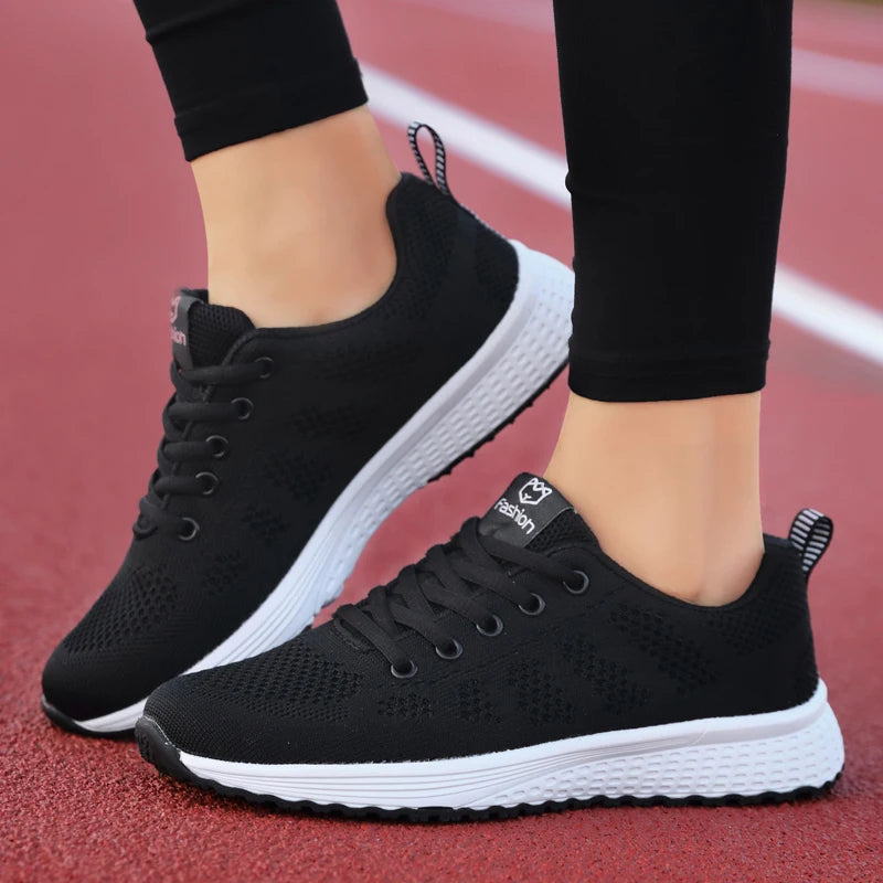 Breathable Mesh Lace Up Sneakers