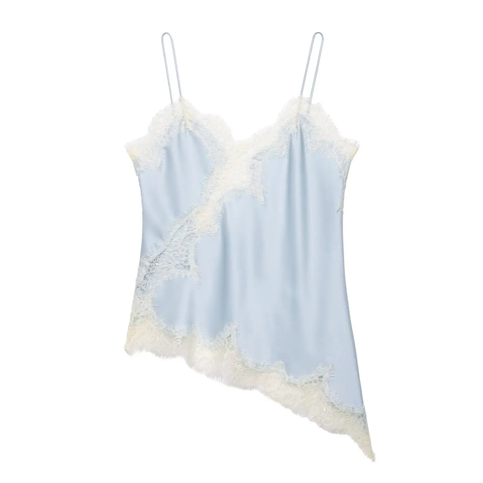 Satin Backless Asymmetrical  Top