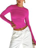 Long Sleeve Slim Crop Top