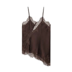 Satin Backless Asymmetrical  Top