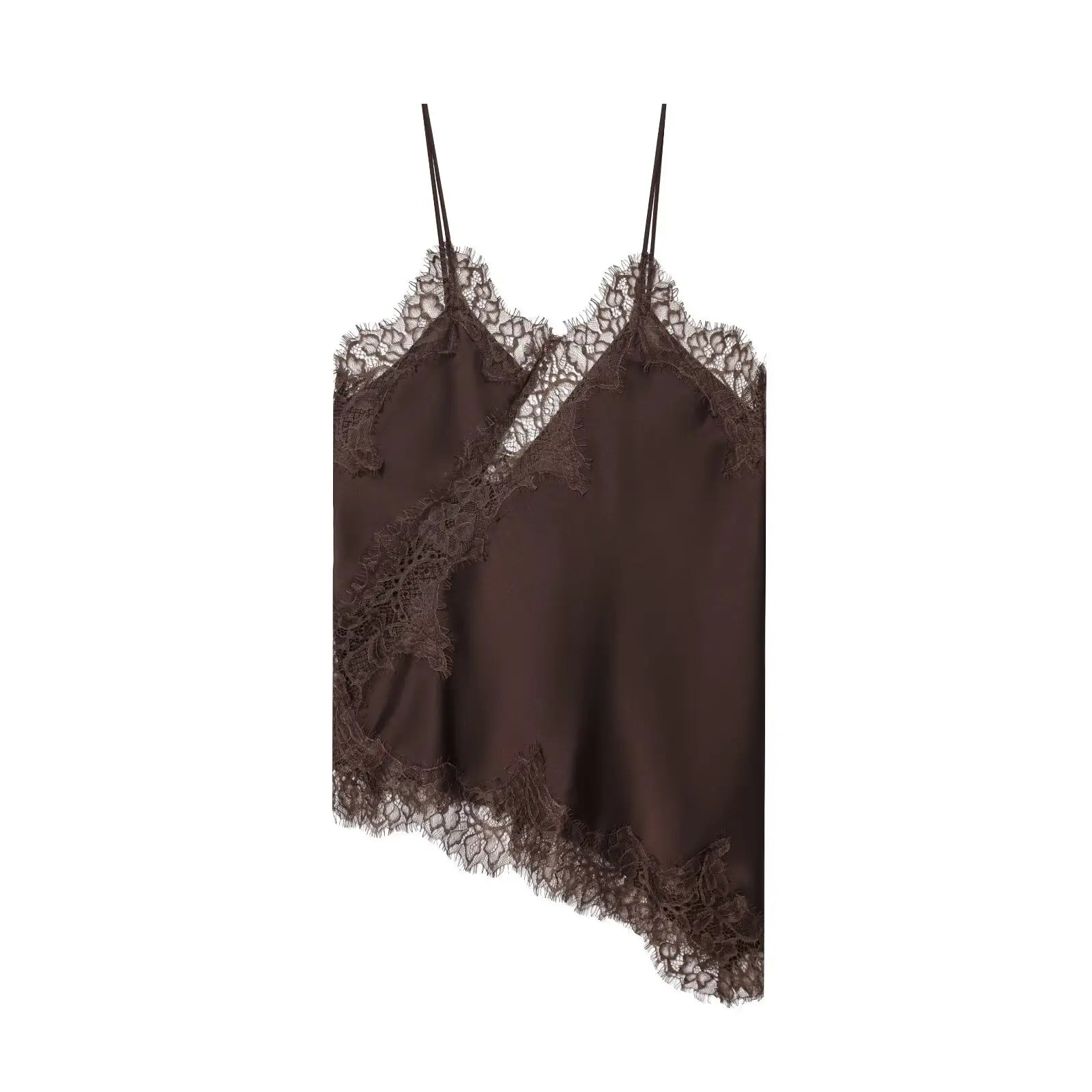 Satin Backless Asymmetrical  Top