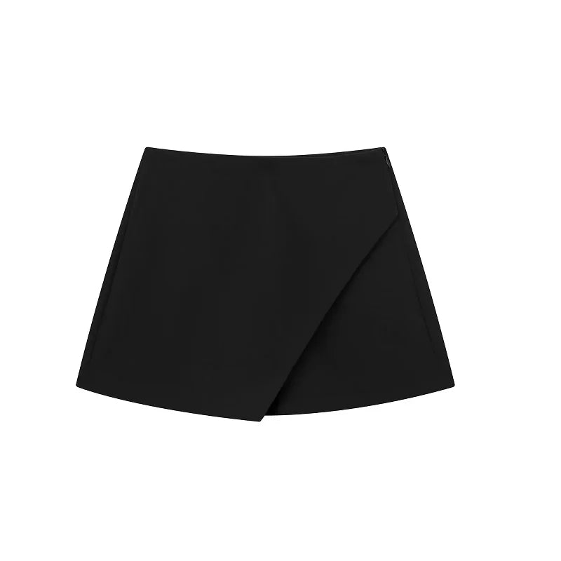 High Waist Asymmetric Skort