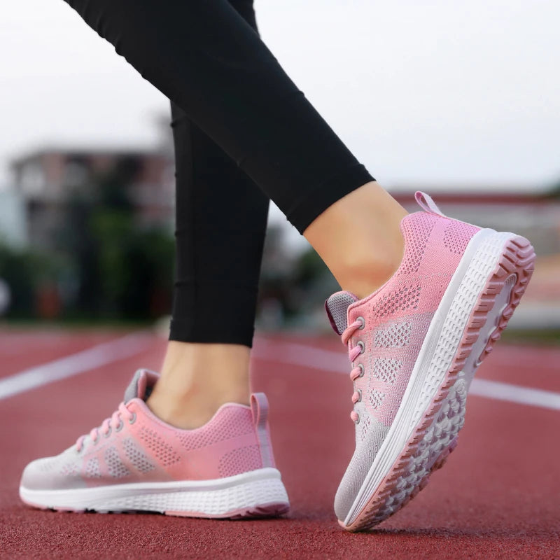 Breathable Mesh Lace Up Sneakers