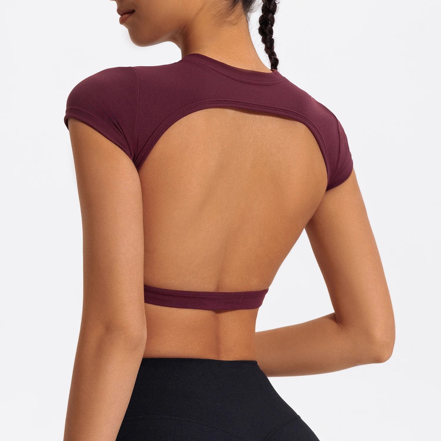 Fitness Crop Top Open Back